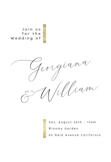 Hints of gold - Wedding Invitation