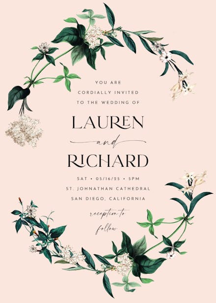 Hydrangea - wedding invitation