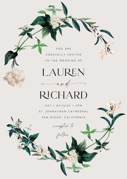 Hydrangea - wedding invitation