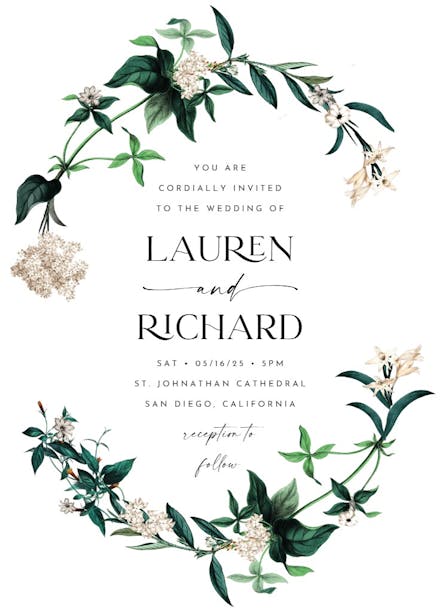 Hydrangea - wedding invitation