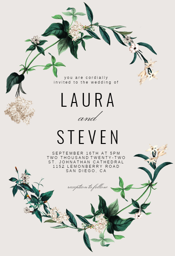 Hydrangea - Wedding Invitation Template | Greetings Island