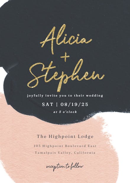 Imaginary abstract blush - wedding invitation