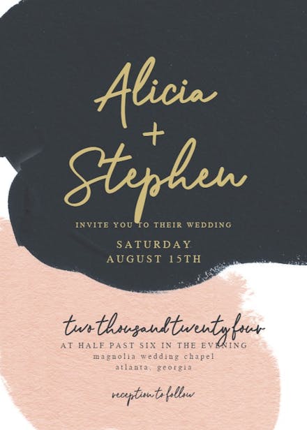 Imaginary Abstract Blush - Wedding Invitation Template (Free ...