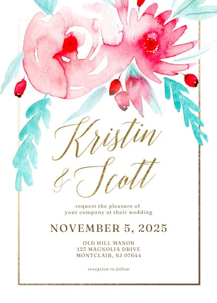 In bloom - wedding invitation