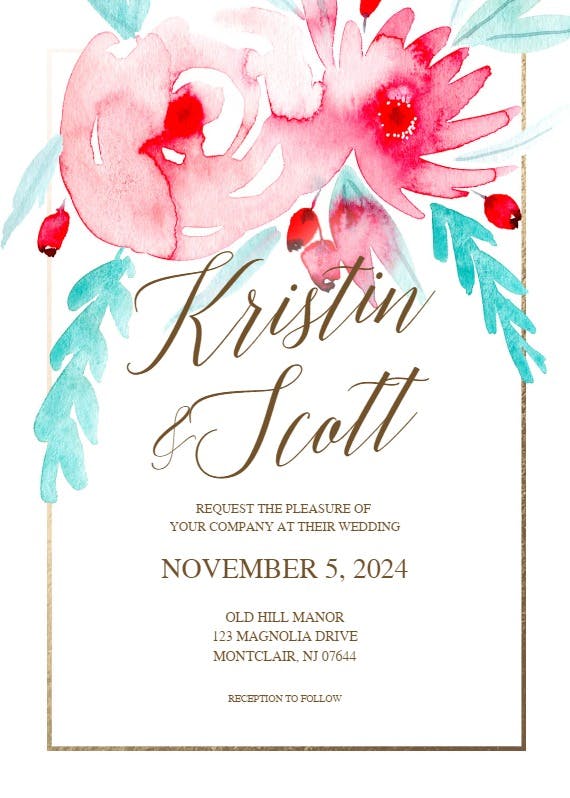 In bloom - wedding invitation