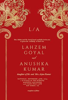 Indian floral & frame - wedding invitation