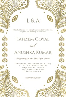 Indian floral paisley - wedding invitation
