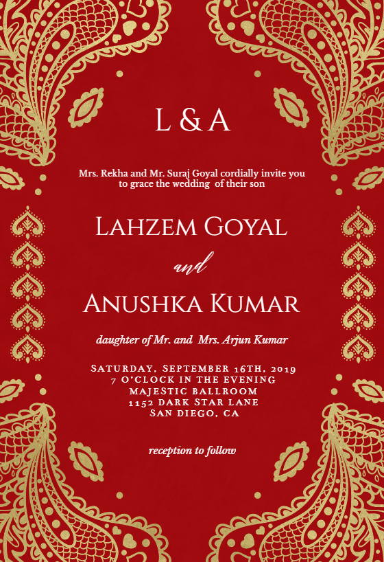 hindu wedding invitation cards templates free download
