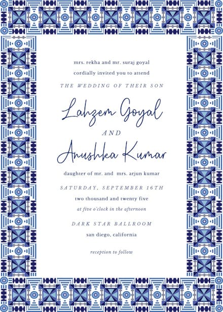Indian frame - wedding invitation