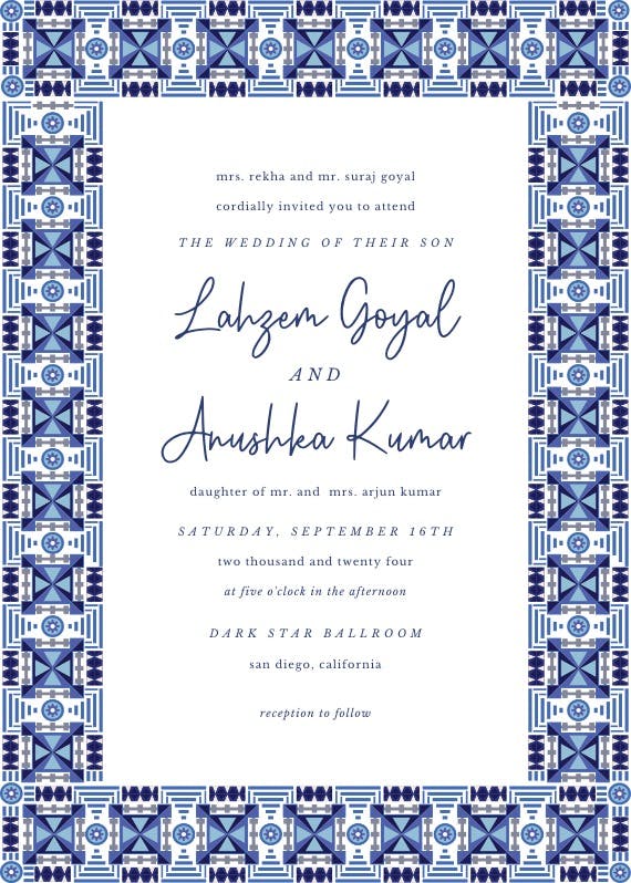 Indian frame - wedding invitation