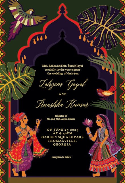 Indian Wedding Invitation Card Templates Free Greetings Island