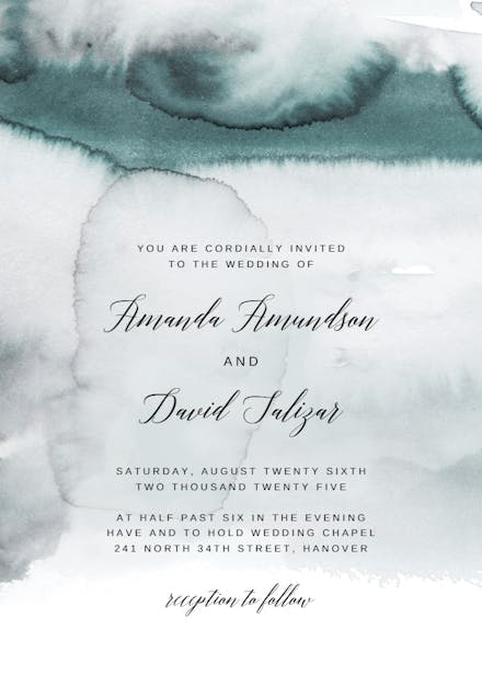 Indigo dye - wedding invitation