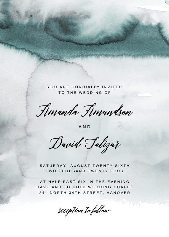 Indigo dye - wedding invitation