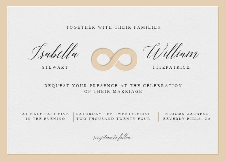 Infinity - wedding invitation