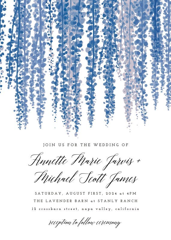 Ink leaves - wedding invitation