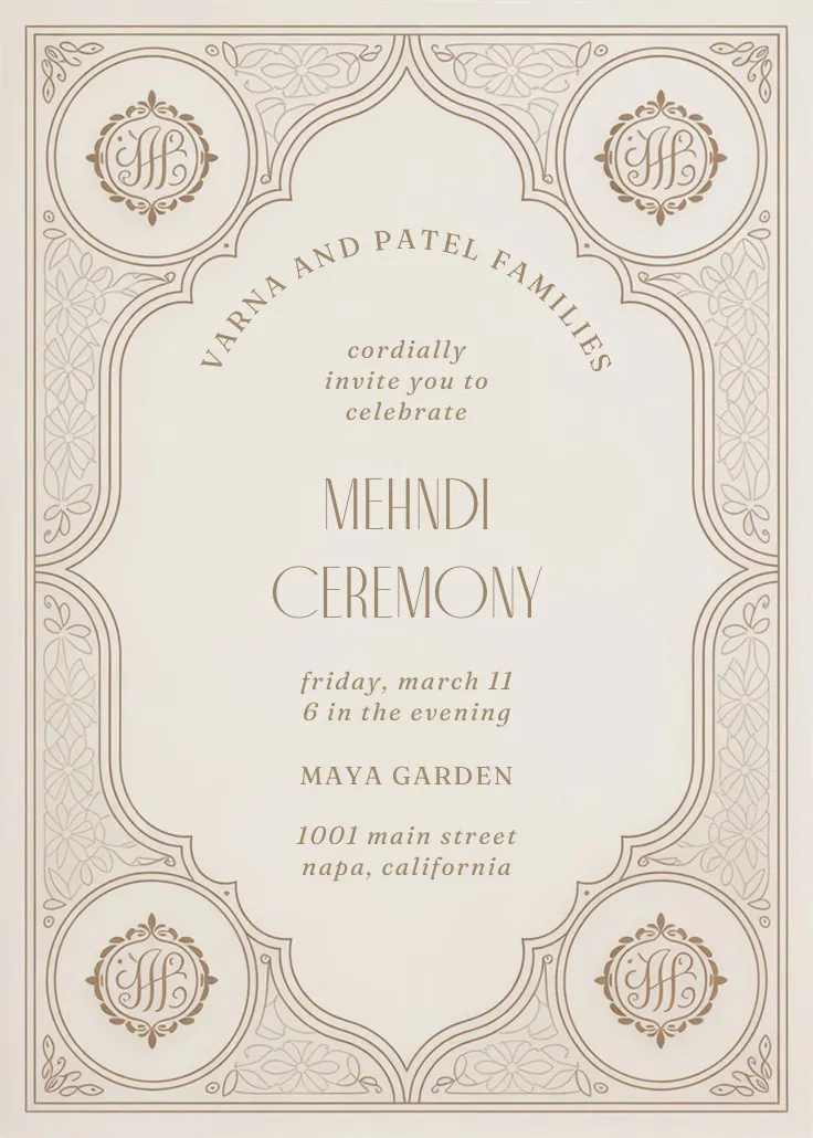 Intricate patterns - wedding invitation