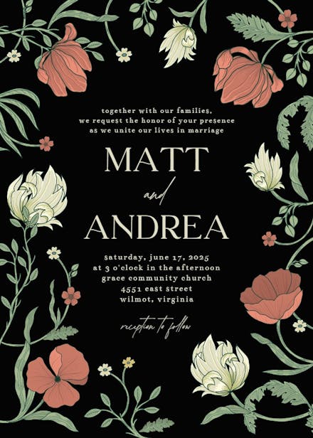 Intricate vines - wedding invitation