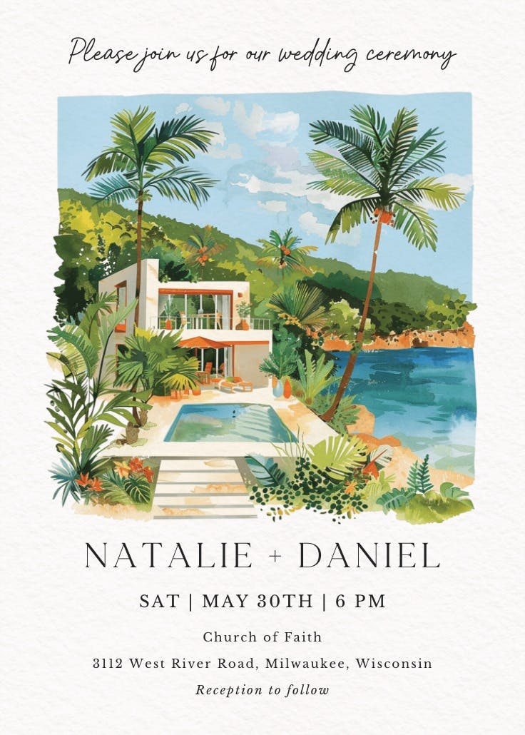 Island time - wedding invitation