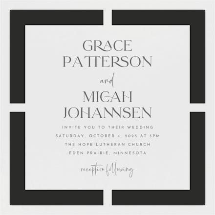 Joined squares - wedding invitation