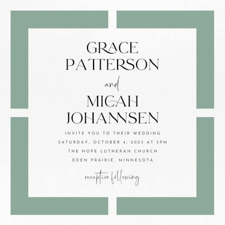 Joined squares - wedding invitation