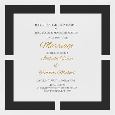 Joined Squares - Wedding Invitation