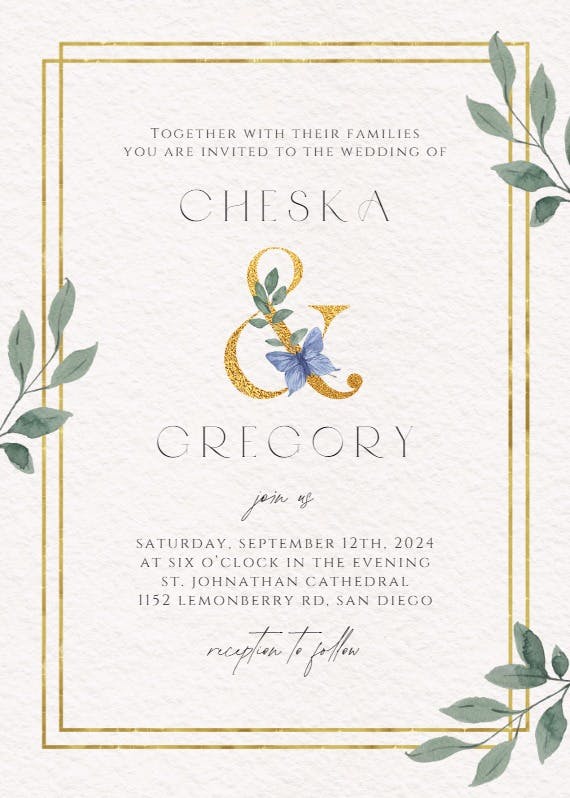 Just like that - wedding invitation