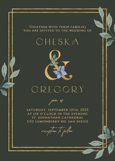 Just like that - wedding invitation