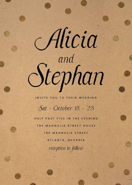 Kraft and dots - wedding invitation
