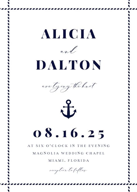Kraft nautical - wedding invitation