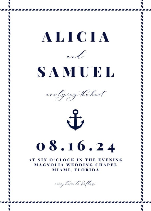 Kraft nautical - wedding invitation