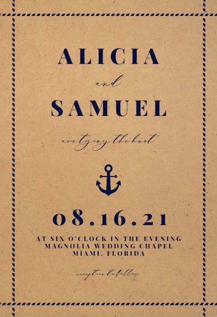 Kraft Nautical - Wedding Invitation