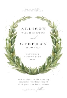 Laurel wreath - wedding invitation