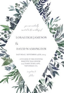 Leafy frames - wedding invitation