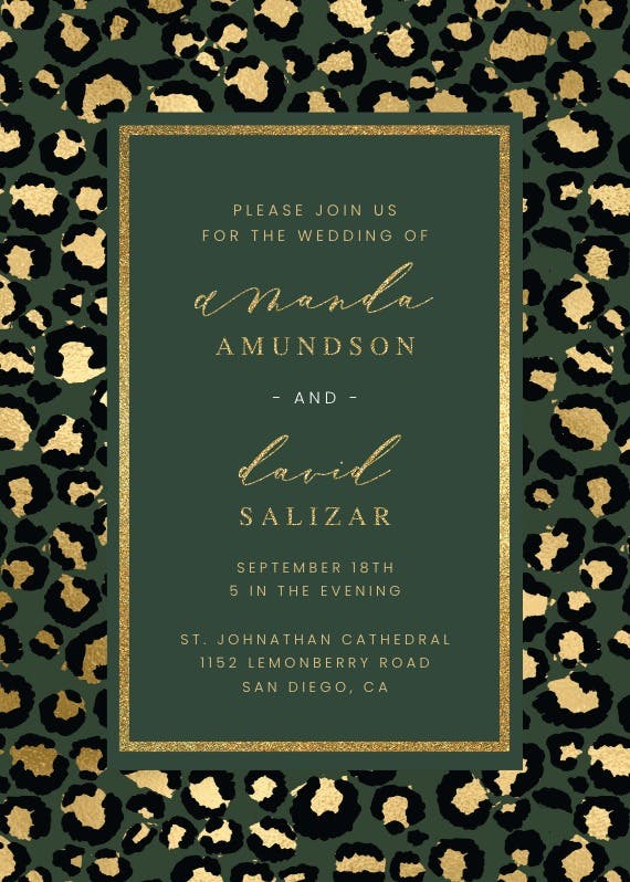Leopard framed - invitación de boda