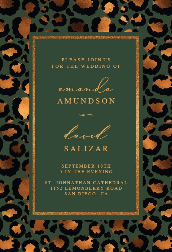 Leopard framed - wedding invitation