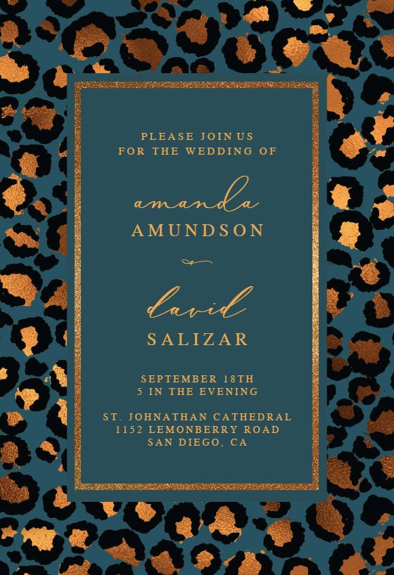 Leopard framed - wedding invitation