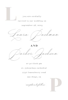 Light initial - wedding invitation