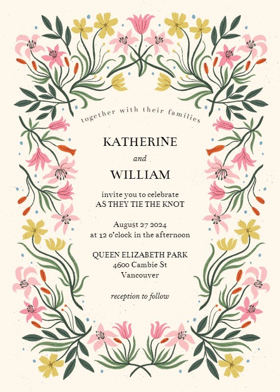 Lilies - invitación de boda
