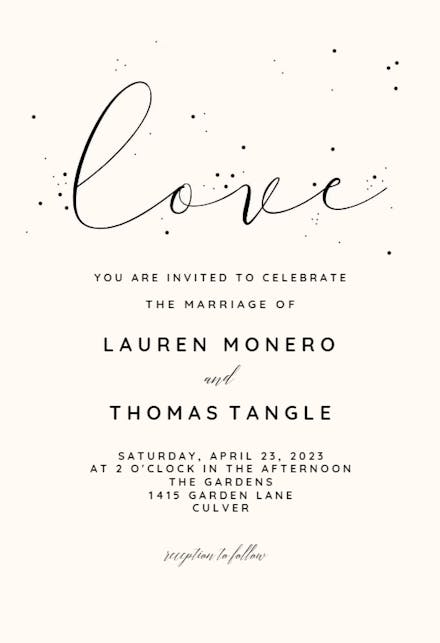 Love - wedding invitation