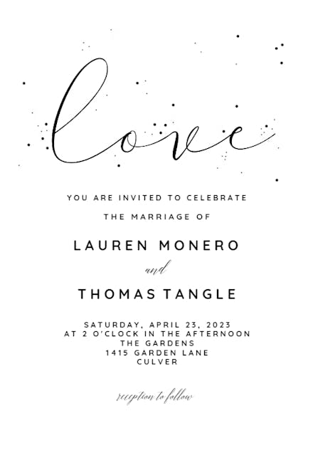 Love - wedding invitation