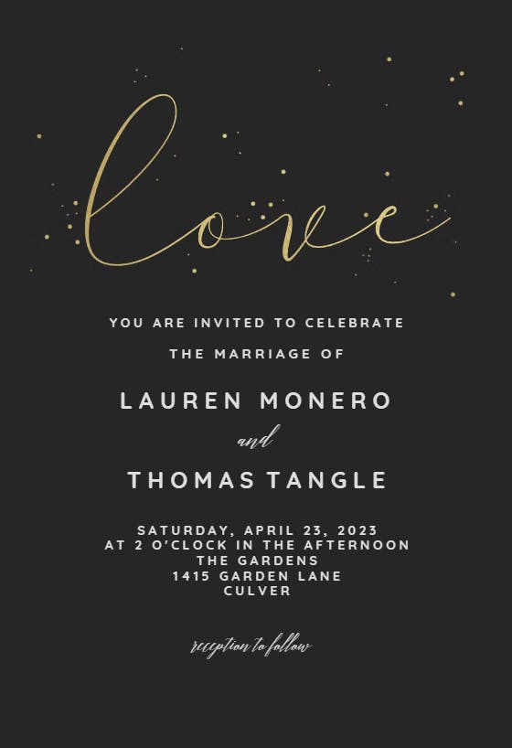Love - wedding invitation