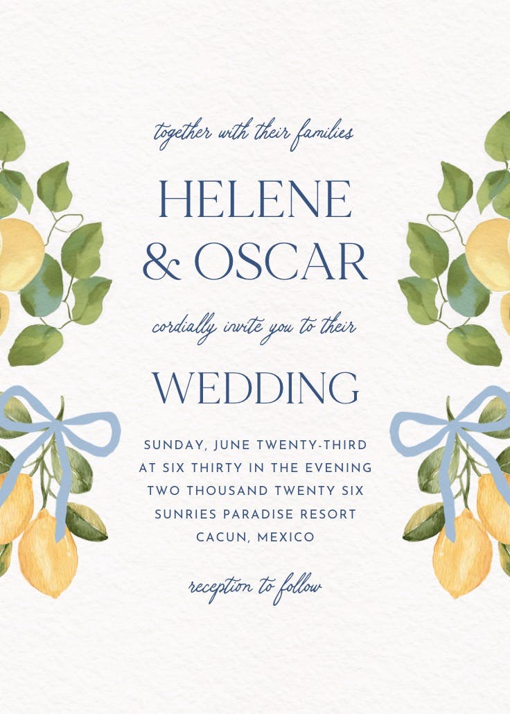 Lovely lemons - invitación de boda