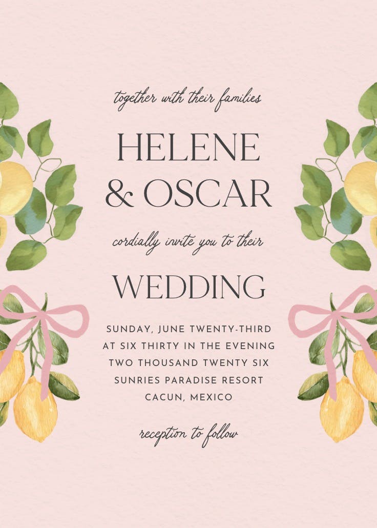 Lovely lemons - invitación de boda