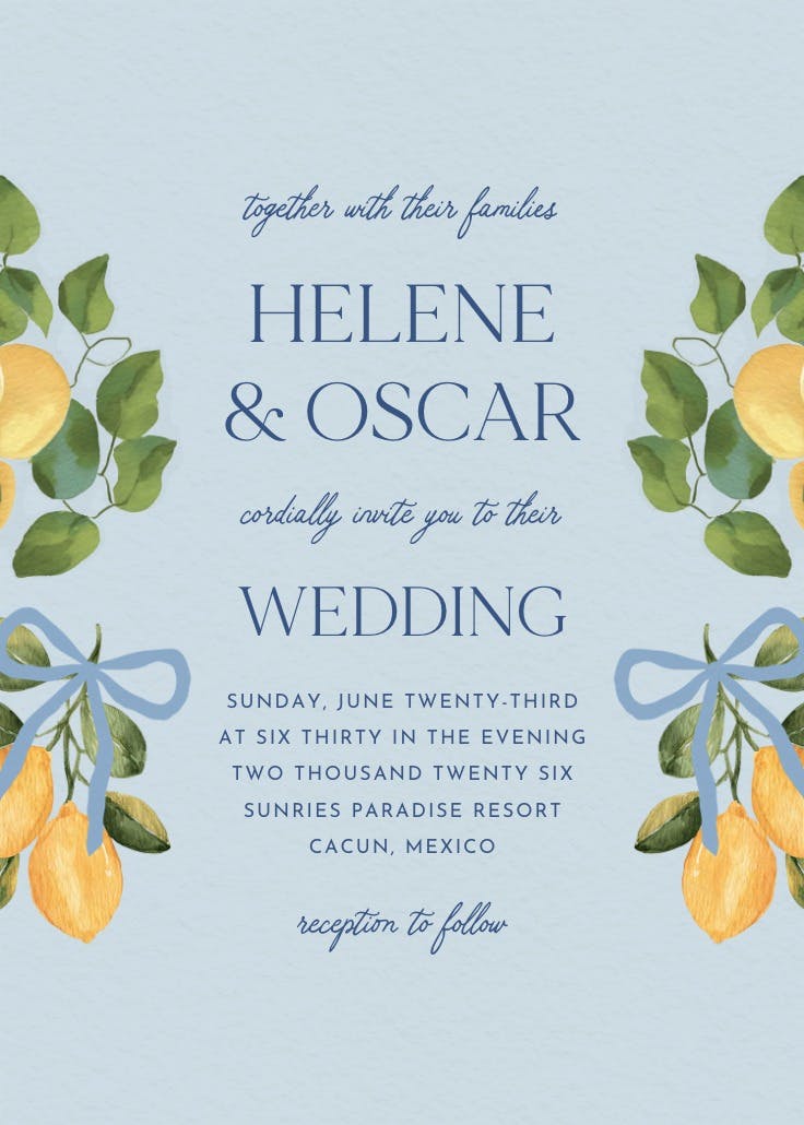 Lovely lemons - invitación de boda