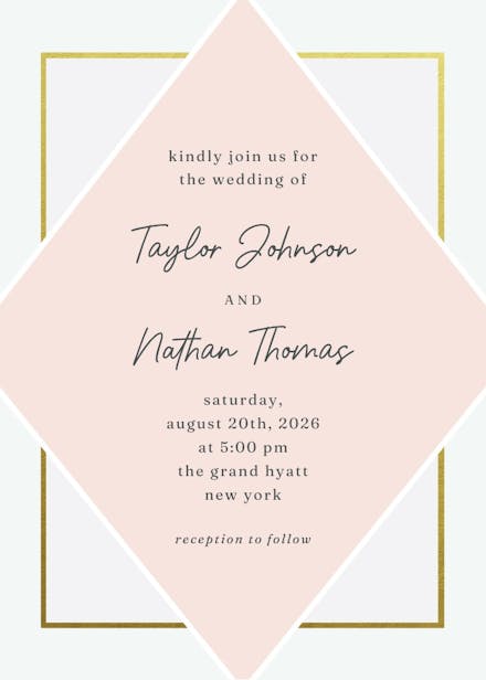 Lozenge - wedding invitation