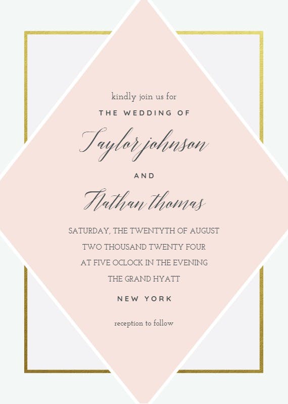 Lozenge -  invitación de boda