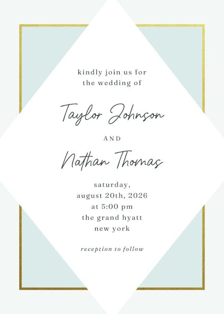 Lozenge - wedding invitation