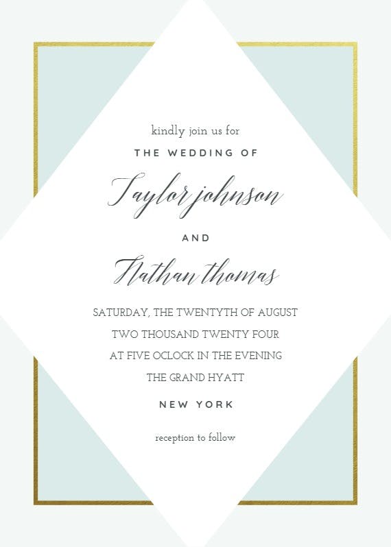 Lozenge - wedding invitation