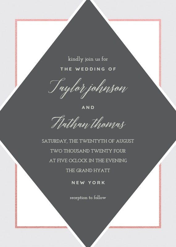 Lozenge - wedding invitation