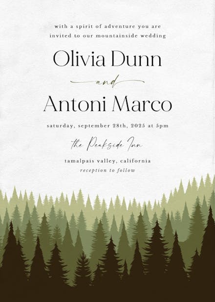 Magical forest - wedding invitation